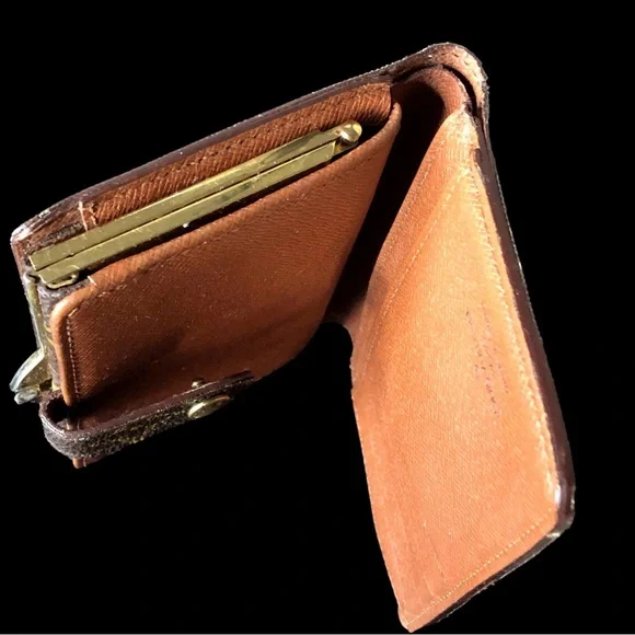 LOUIS VUITTON LV Monogram Porte Monnaie Viennois Bifold Kisslock Wallet AUTH - Picture 14 of 16